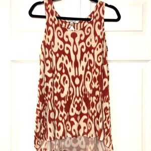 Rose & Olive Asymmetrical Cream Sleeveless Tank Top